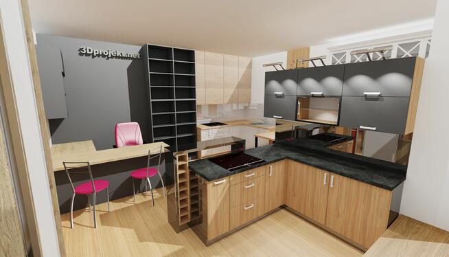 Projekt 3D Kuchni , wizualizacja
