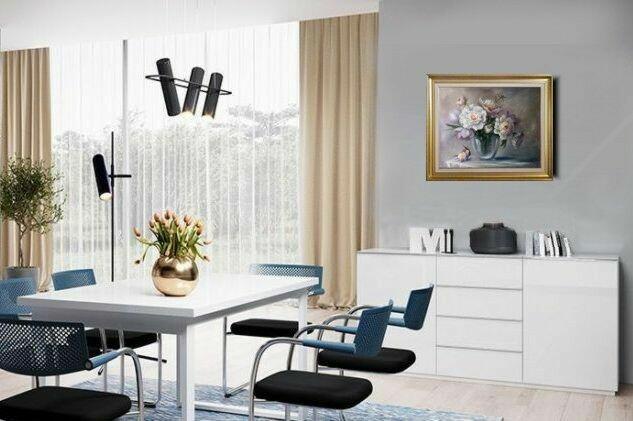 Piwonie w Wazonie, ręcznie malowany olejny, L. Olbrycht