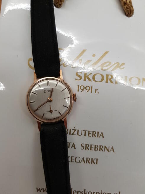 Zegarek damski *Doxa* z 14-karatowego różowego złota pr.585