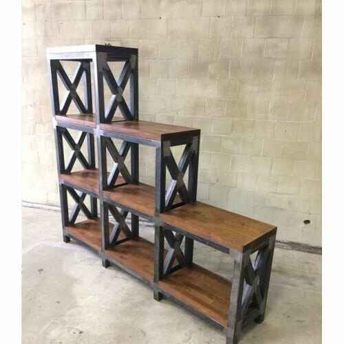 Półka regał stojący schodkowy 150 cm loft lite drewno świerk