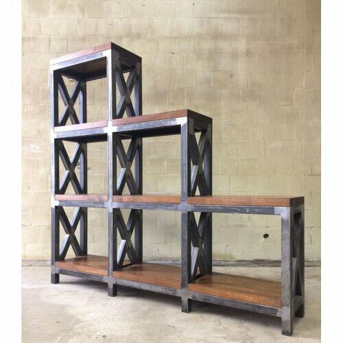 Półka regał stojący schodkowy 150 cm loft lite drewno świerk