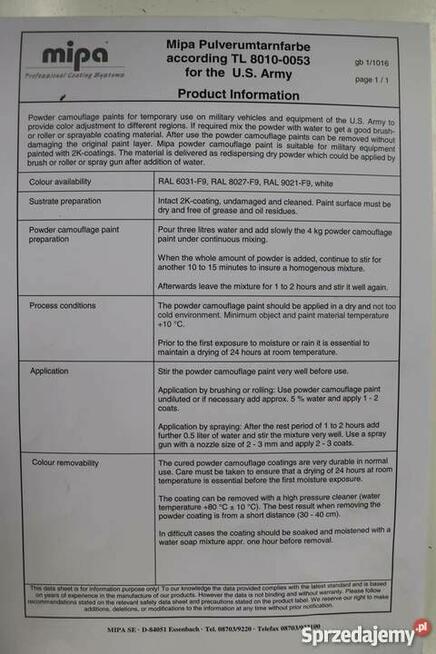 Farba wojskowa, farba militarna