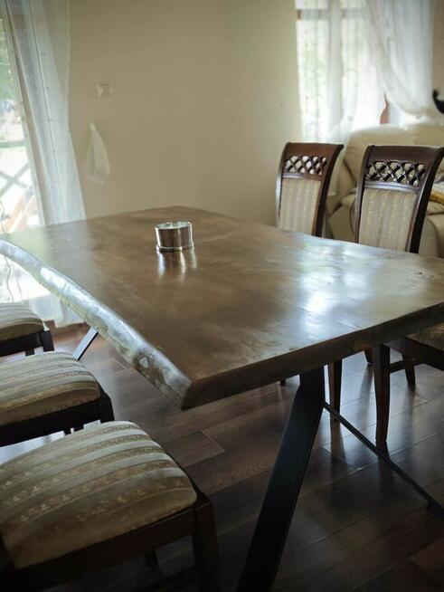 Stół loft stalowe nogi naturalna krawędź oflis