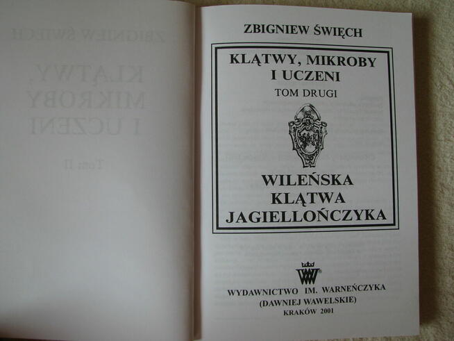 Z. Święch Klątwy mikroby i uczeni Autograf t 2 Wileńska kląt