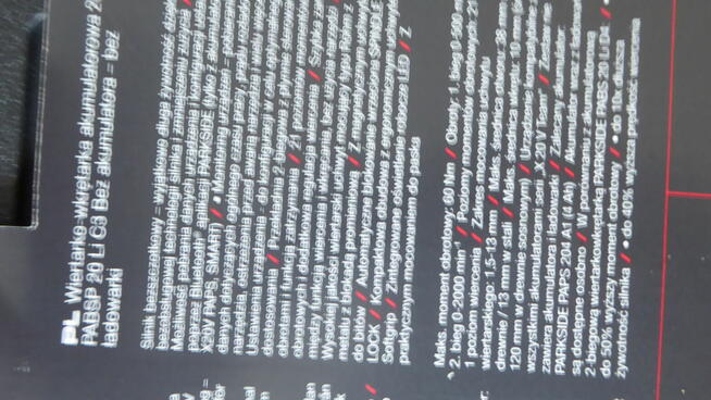 Wiertarko-wkrętarka Parkside Performance PDSSAP 20 Li C3