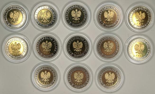 5zł - 15 monet z serii Odkryj Polskę 2017 -2025r.+ 2zł 2008r