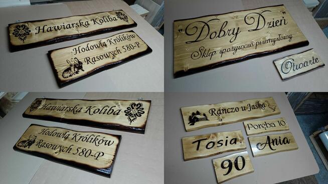 wypalanie napisów i grafik na drewnie grawer na desce szyld