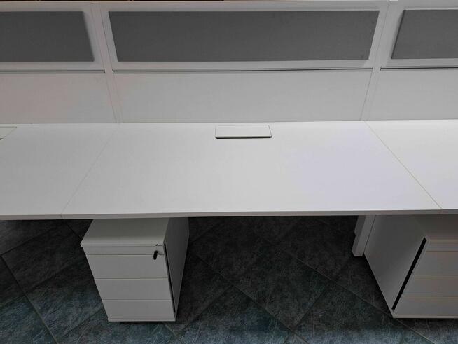 Biurko 6 stanowiskowe Maro 420x160 białe - duża ilość