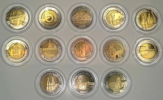 5zł - 15 monet z serii Odkryj Polskę 2017 -2025r.+ 2zł 2008r