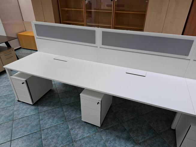 Biurko 6 stanowiskowe Maro 420x160 białe - duża ilość