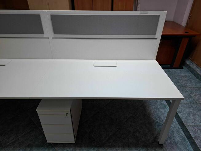 Biurko 6 stanowiskowe Maro 420x160 białe - duża ilość