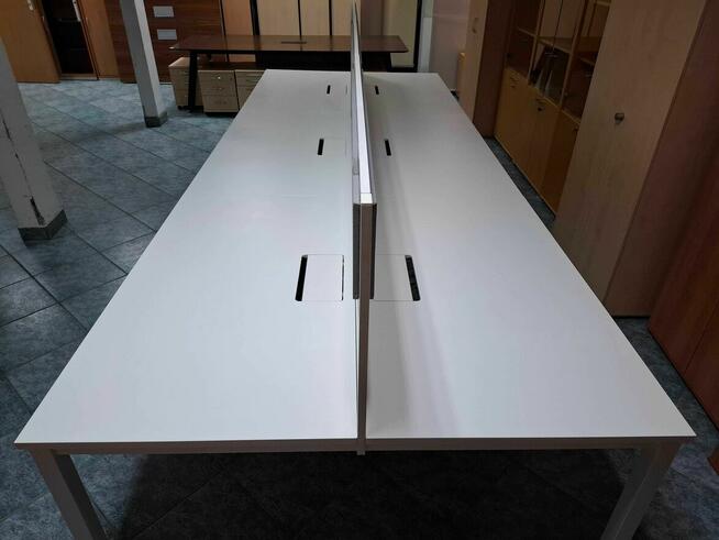 Biurko 6 stanowiskowe Maro 420x160 białe - duża ilość