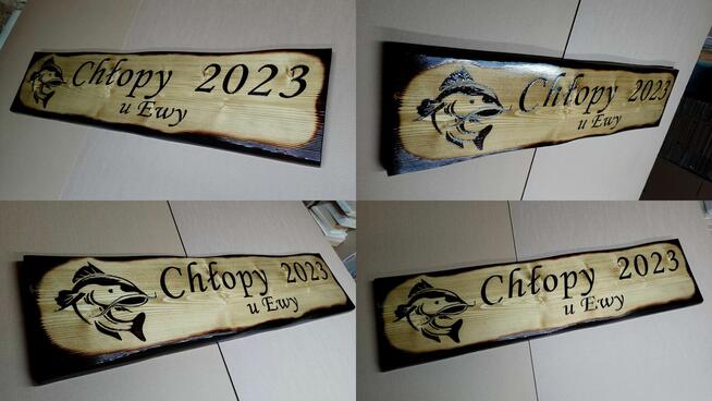 wypalanie napisów i grafik na drewnie grawer na desce szyld