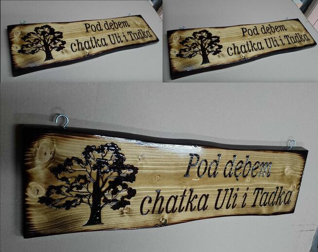 wypalanie napisów i grafik na drewnie grawer na desce szyld