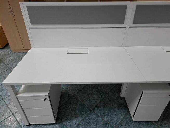 Biurko 6 stanowiskowe Maro 420x160 białe - duża ilość