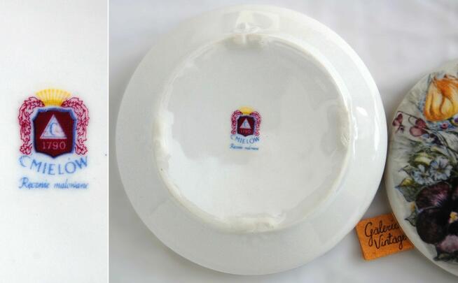 Bombonierka, szkatułka, porcelana Ćmielów, vintage, kwiaty