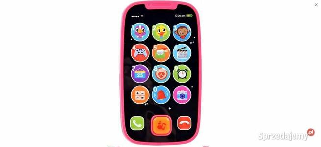 Telefon dla dzieci Hola 12,5 cm x 7 cm różowy uczy 2 języki