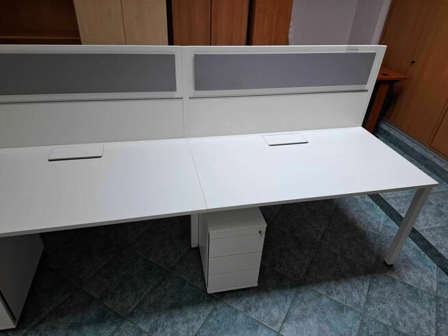 Biurko 6 stanowiskowe Maro 420x160 białe - duża ilość
