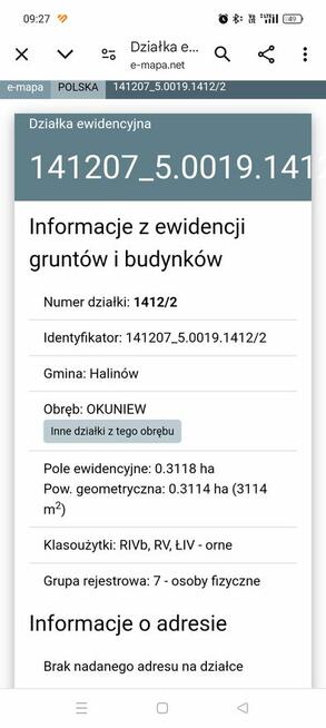 Sprzedam działkę rolną