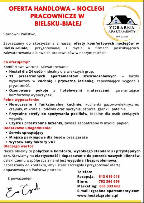 Komfortowe noclegi pracownicze w Bielsku-Białej