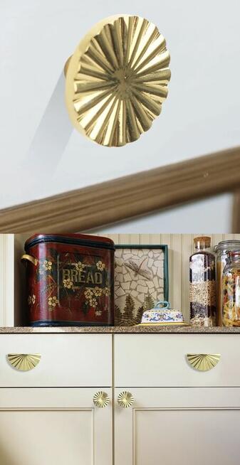 Uchwyt meblowy półokrągły i gałka z serii FLOWERS