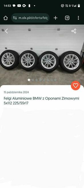 Felgi aluminiowe BMW z oponami zimowymi 5x112 225/55r17