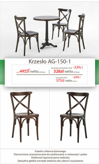 PROMOCJE DREWNIANYCH KRZESEŁ GIĘTYCH DO RESTAURACJI PIZZERII