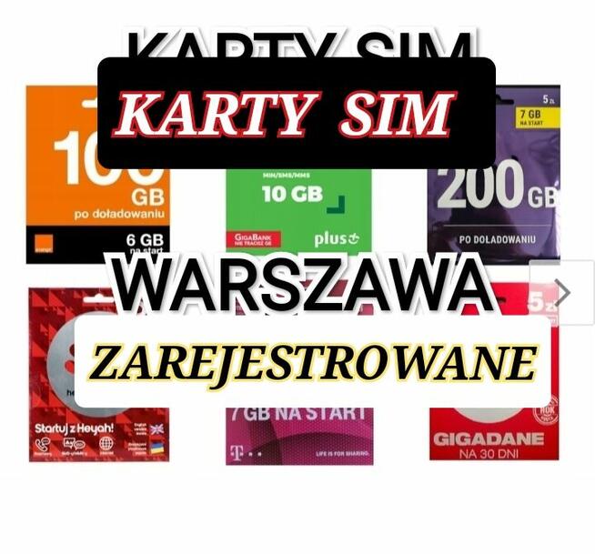 WARSZAWA Zarejestrowane karty SIM Anonimowe Aktywne Karty