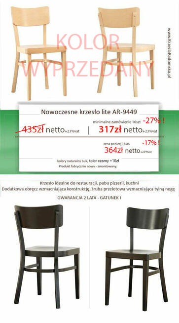 Promocje - Nowe krzesła gięte drewniane do restauracji