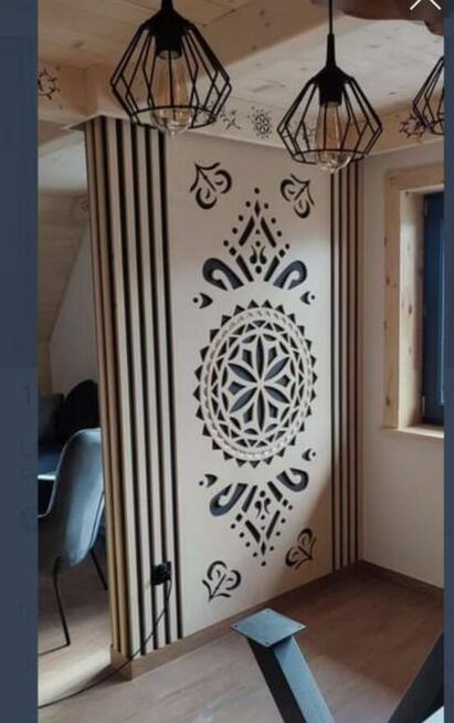 Lamele ścienne ze wzorem styl góralski