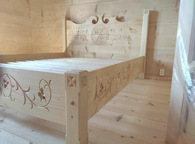 Łóżko rzeźbione Zakopiańskie 160/200