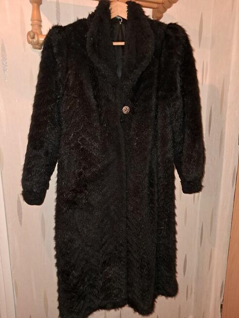 Futro damskie, czarne, długie, do sprzedania