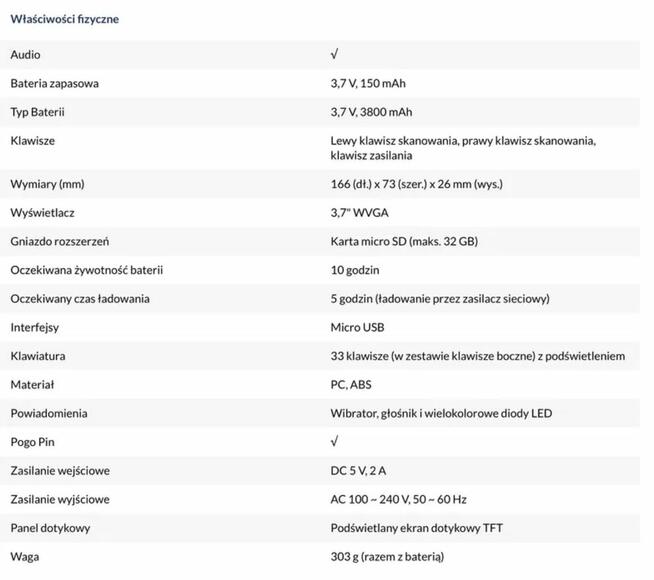 Terminal Newland PT60 50-2k skaner kodów kreskowych czytnik