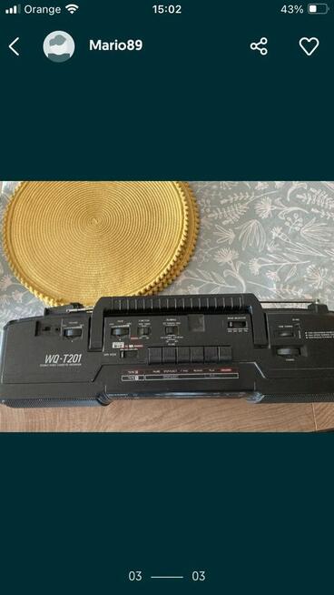 Radiomagnetofon Sharp dla kolekcjonera działające