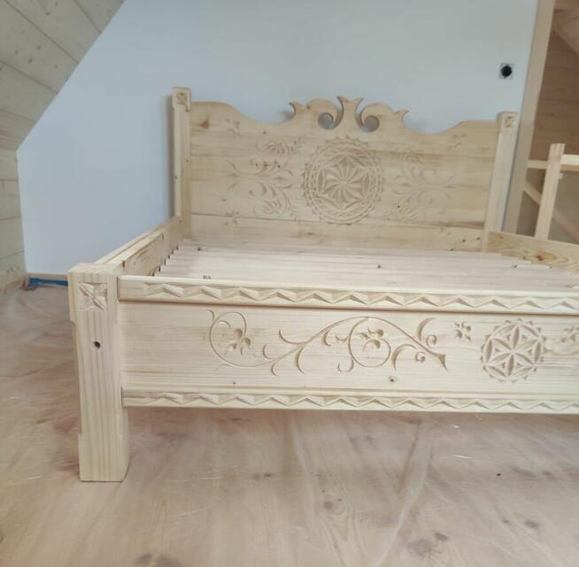 Łóżko rzeźbione Zakopiańskie 160/200