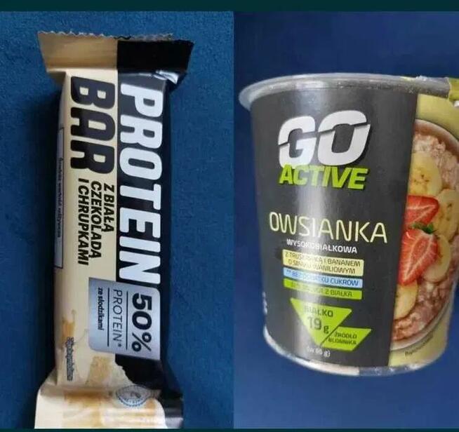 baton białkowy protein bar + owsianka wysokobiałkowa