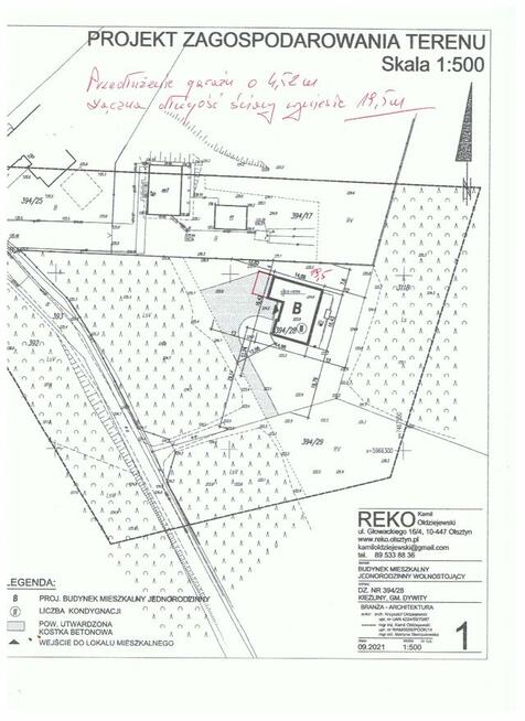 Dz. z pozwoleniem na bud. (las) Kieźliny k/Olsztyna
