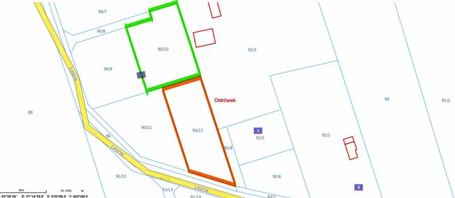 Działka budowlana Ostrówek gmina Dąbrówka