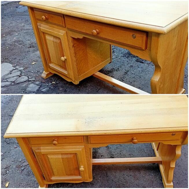 Biurko Drewniane Masywne, Uniwersalne Prawe lub lewe strona,