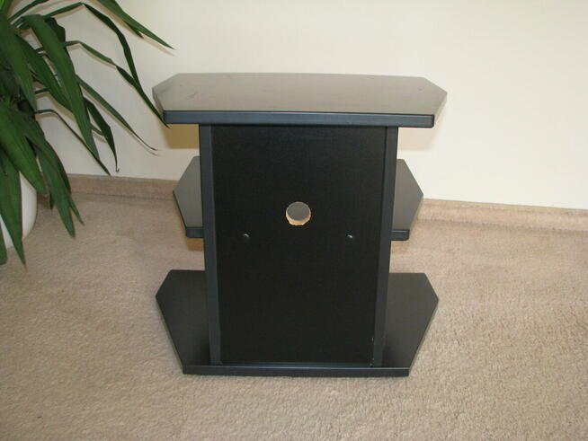 Mały zgrabny stolik pod drukarkę szafka RTV grafitowa kółka