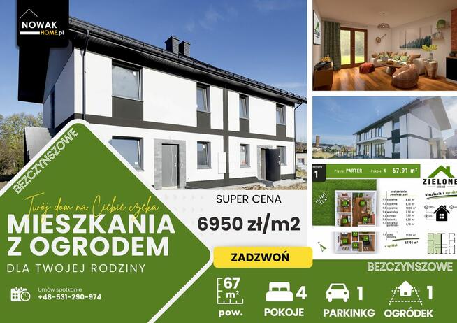 Nowe BEZCZYNSZOWE mieszkania z ogródkami/ul. Kopystyńskiego