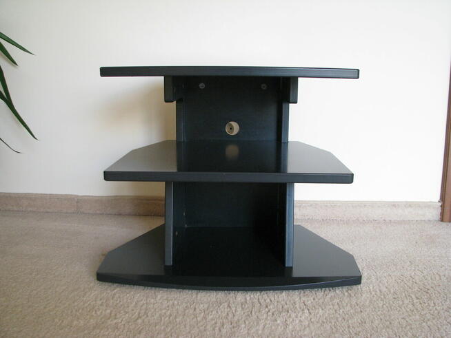 Mały zgrabny stolik pod drukarkę szafka RTV grafitowa kółka