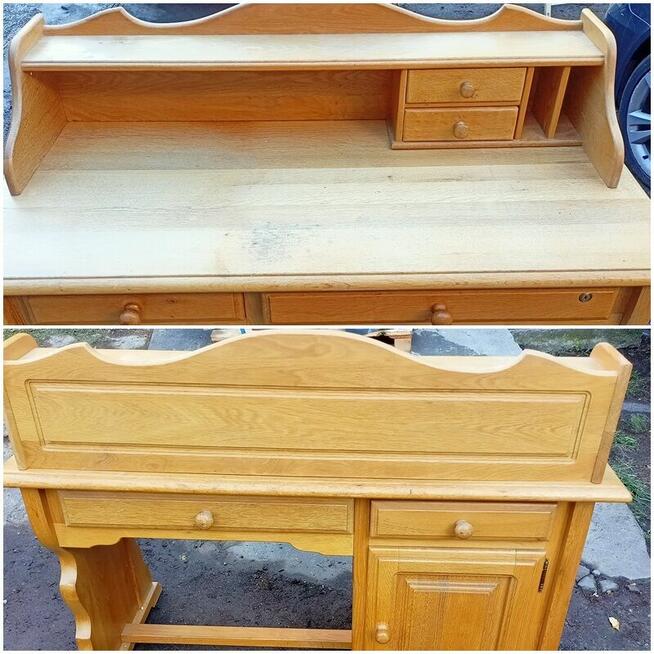 Biurko Drewniane Masywne, Uniwersalne Prawe lub lewe strona,