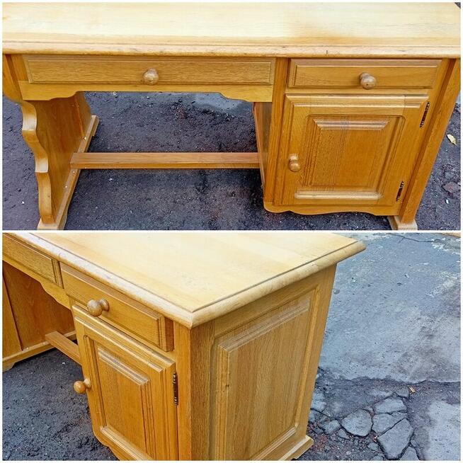 Biurko Drewniane Masywne, Uniwersalne Prawe lub lewe strona,