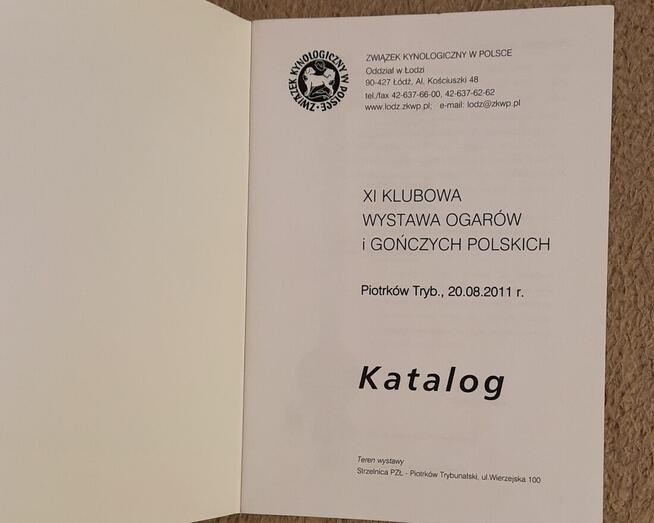 Katalogi Klubowa Wystawa Ogarów i Gończych 2011 i 2013, 2szt