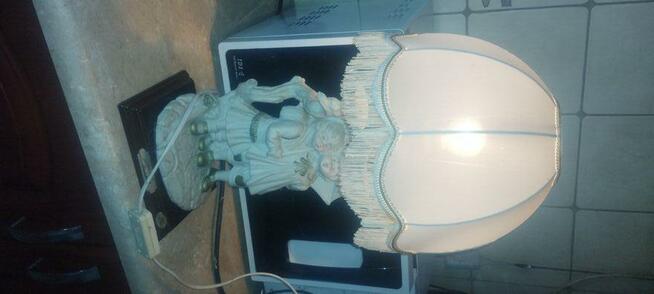 Lampa stojąca z oryginalnym abażurem