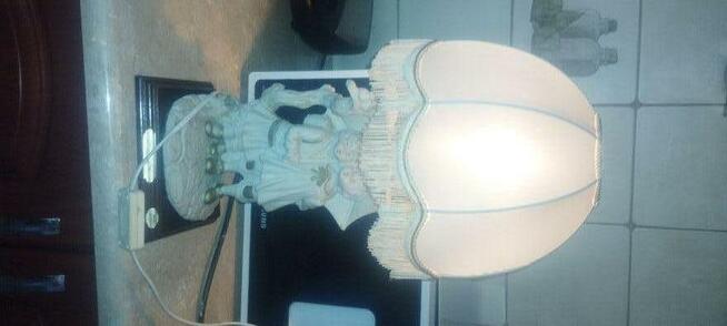 Lampa stojąca z oryginalnym abażurem