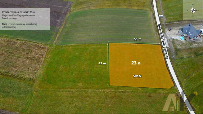 Działka budowlana 23 ary Trzetrzewina