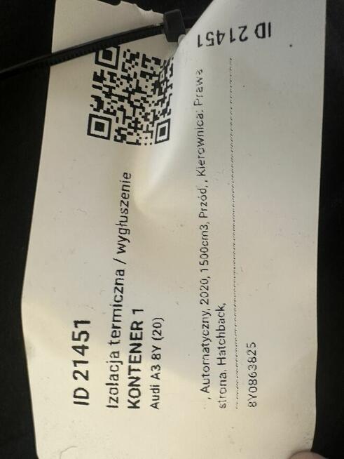 Audi A3 Sportback 2022 wygluszenie wyciszenie maski