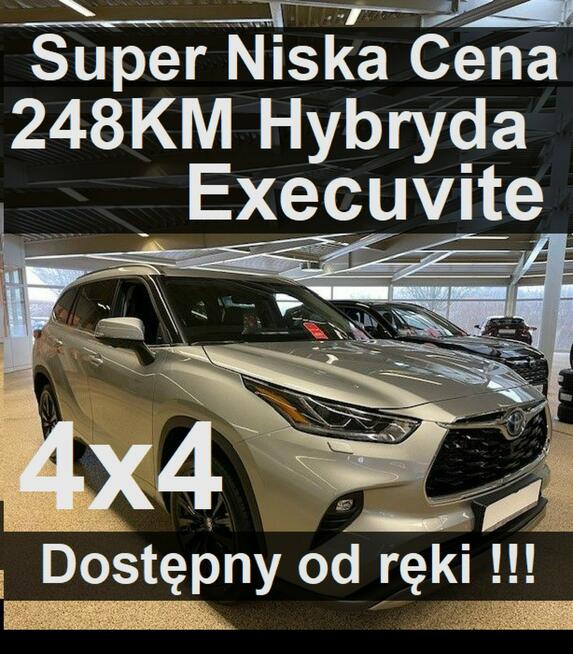 Toyota Highlander Hybryda Executive 248KM Kamera 360 Super Cena Dostępny od ręki  3164zł